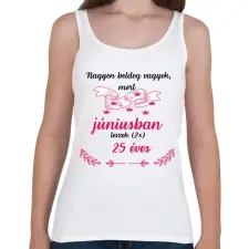 PRINTFASHION 50 (2*25) szülinap június - Női atléta - Fehér női trikó