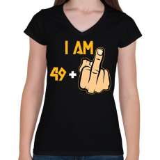PRINTFASHION 50 éves (49+1) - Női V-nyakú póló - Fekete