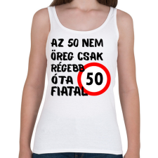 PRINTFASHION 50 éves Fekete. - Női atléta - Fehér női trikó