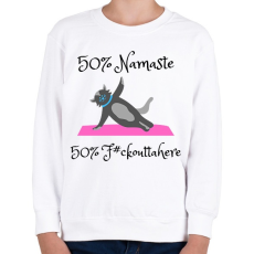 PRINTFASHION 50% NAMASTE 50% F#CK OUTTA HERE - Gyerek pulóver - Fehér