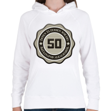 PRINTFASHION 50 - Női kapucnis pulóver - Fehér női pulóver, kardigán
