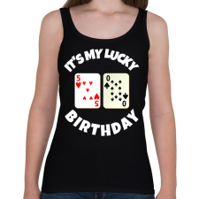 PRINTFASHION 50 POKER SZÜLINAP - Női atléta - Fekete női trikó