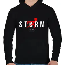 PRINTFASHION 51-es körzet - Férfi kapucnis pulóver - Fekete férfi pulóver, kardigán