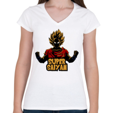 PRINTFASHION 52068 - Női V-nyakú póló - Fehér női póló