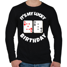 PRINTFASHION 53 POKER SZÜLINAP - Férfi hosszú ujjú póló - Fekete férfi póló