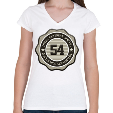 PRINTFASHION 54 - Női V-nyakú póló - Fehér