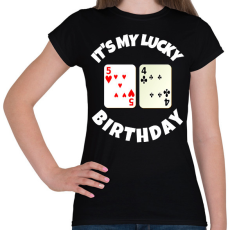 PRINTFASHION 54 POKER SZÜLINAP - Női póló - Fekete