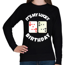 PRINTFASHION 54 POKER SZÜLINAP - Női pulóver - Fekete