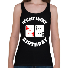 PRINTFASHION 55 POKER SZÜLINAP - Női atléta - Fekete női trikó