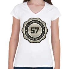 PRINTFASHION 57 - Női V-nyakú póló - Fehér