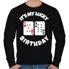 PRINTFASHION 58 POKER SZÜLINAP - Férfi pulóver - Fekete