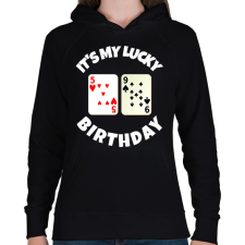 PRINTFASHION 59 POKER SZÜLINAP - Női kapucnis pulóver - Fekete női pulóver, kardigán