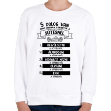 PRINTFASHION 5 dolog van amit jobban szeretek a sütésnél - Gyerek pulóver - Fehér gyerek pulóver, kardigán