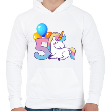 PRINTFASHION 5 éves Unikornis hercegnőknek! - Férfi kapucnis pulóver - Fehér