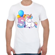 PRINTFASHION 5 éves Unikornis hercegnőknek! - Férfi póló - Fehér