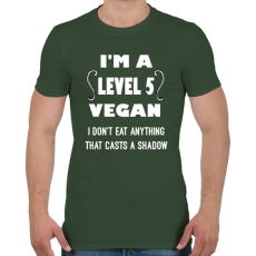 PRINTFASHION 5-ös szintű vegán vagyok, nem eszek meg olyat, aminek árnyéka van - Férfi póló - Katonazöld