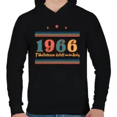 PRINTFASHION 60 Szülinap tökéletes 1966 - Férfi kapucnis pulóver - Fekete