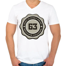 PRINTFASHION 63 - Férfi V-nyakú póló - Fehér férfi póló