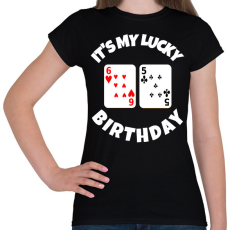 PRINTFASHION 65 POKER SZÜLINAP - Női póló - Fekete