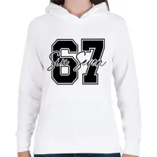 PRINTFASHION 67 fekete - Női kapucnis pulóver - Fehér női pulóver, kardigán
