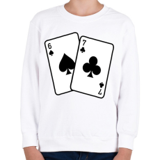 PRINTFASHION 67 kártya - Gyerek pulóver - Fehér