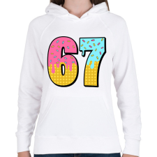 PRINTFASHION 67 meme - Női kapucnis pulóver - Fehér női pulóver, kardigán