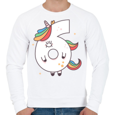 PRINTFASHION 6 éves unikornis - Férfi pulóver - Fehér