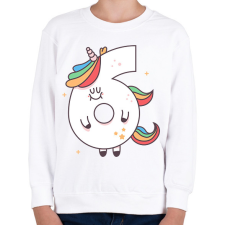 PRINTFASHION 6 éves unikornis - Gyerek pulóver - Fehér gyerek pulóver, kardigán