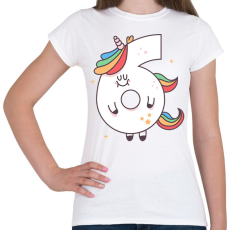 PRINTFASHION 6 éves unikornis - Női póló - Fehér