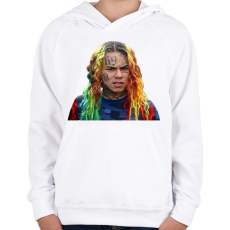 PRINTFASHION 6ix9ine - Gyerek kapucnis pulóver - Fehér