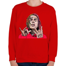 PRINTFASHION 6ix9ine Tekashi - Gyerek pulóver - Piros