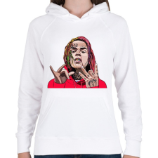 PRINTFASHION 6ix9ine Tekashi - Női kapucnis pulóver - Fehér női pulóver, kardigán