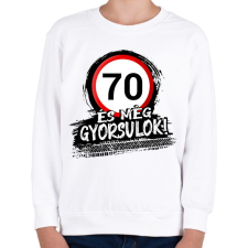 PRINTFASHION 70 és még gyorsulok - Gyerek pulóver - Fehér gyerek pulóver, kardigán