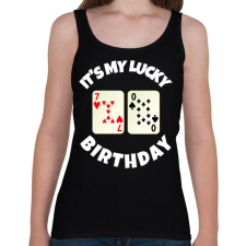 PRINTFASHION 70 POKER SZÜLINAP - Női atléta - Fekete női trikó