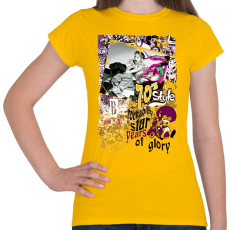 PRINTFASHION 70' S STYLE - Női póló - Sárga