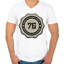 PRINTFASHION 76 - Férfi V-nyakú póló - Fehér férfi póló