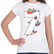 PRINTFASHION 7 éves unikornis - Női póló - Fehér női póló