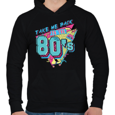 PRINTFASHION 80-as évek - Férfi kapucnis pulóver - Fekete