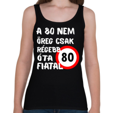 PRINTFASHION 80 éves (fehér) - Női atléta - Fekete