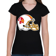 PRINTFASHION 80's Buccaneers Helmet - Női V-nyakú póló - Fekete női póló