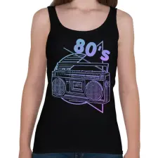 PRINTFASHION 80's - Női atléta - Fekete női trikó