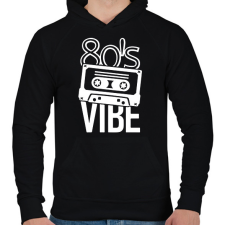 PRINTFASHION 80's vibe - Férfi kapucnis pulóver - Fekete férfi pulóver, kardigán