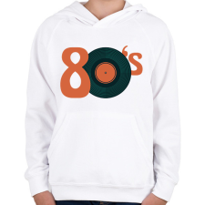 PRINTFASHION 80as évek - Gyerek kapucnis pulóver - Fehér gyerek pulóver, kardigán