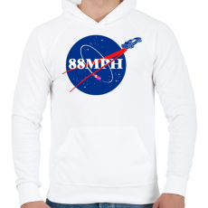 PRINTFASHION 88mph - Férfi kapucnis pulóver - Fehér