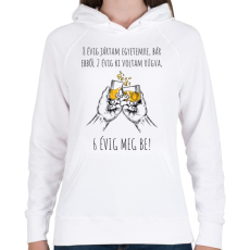 PRINTFASHION 8 évig jártam egyetemre - Női kapucnis pulóver - Fehér