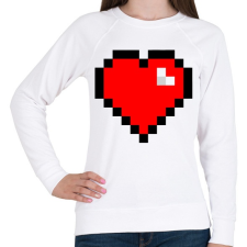 PRINTFASHION 8bit szív - Női pulóver - Fehér női pulóver, kardigán
