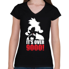 PRINTFASHION 9000-es szint felett! - Női V-nyakú póló - Fekete női póló