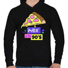 PRINTFASHION 90-es évek - Férfi kapucnis pulóver - Fekete férfi pulóver, kardigán