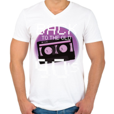 PRINTFASHION 90-es évek - Férfi V-nyakú póló - Fehér férfi póló