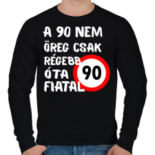 PRINTFASHION 90 éves (fehér) - Férfi pulóver - Fekete férfi pulóver, kardigán